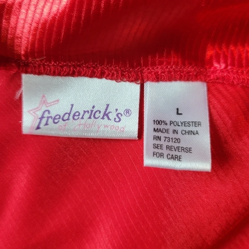 Frederick's Of Hollywood Red Silky 2 Piece Lingerie Set